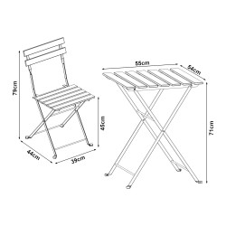 Бистро комплект Bovino 3 части, акациево дърво [] - Комплекти за външни условия