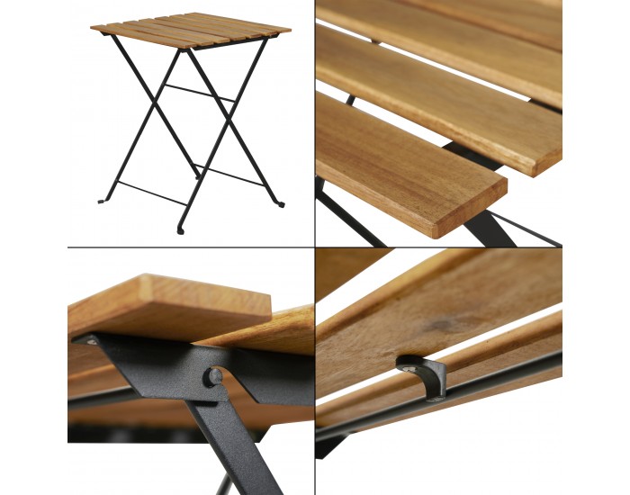 Бистро комплект Bovino 3 части, акациево дърво []