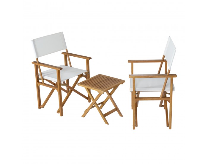 Комплект за бистро Capistrello от 3 части, бял []