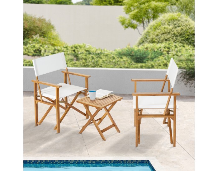 Комплект за бистро Capistrello от 3 части, бял []