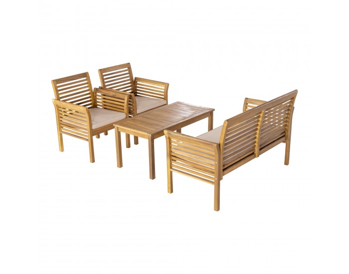 Комплект градински мебели Candela от 4 части, акациево дърво []
