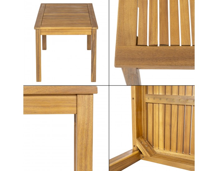 Комплект градински мебели Candela от 4 части, акациево дърво []