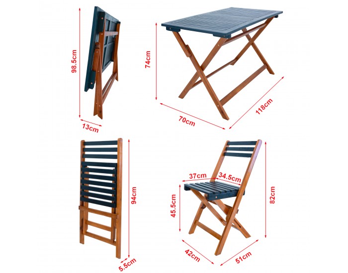 Комплект градински мебели Altamura от 5 части, FSC®-сертифицирано акациево дърво []