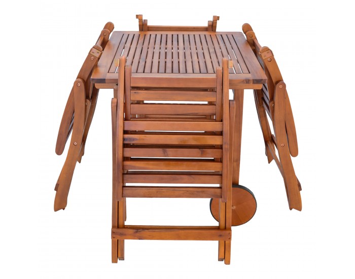 Комплект градински мебели Ancarano от 5 части, FSC®-сертифицирано акациево дърво []