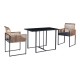 Комплект градински мебели от 3 части Accadia, черен/кафяв []