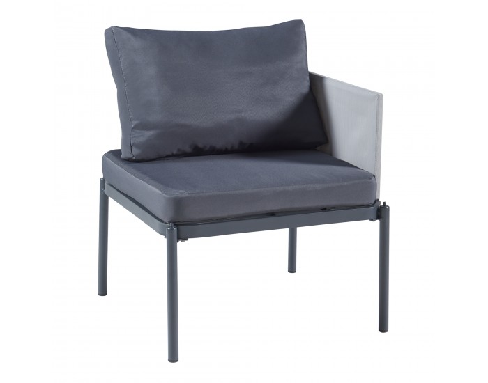 Комплект градински мебели от 3 части Accettura, алуминий, сив []