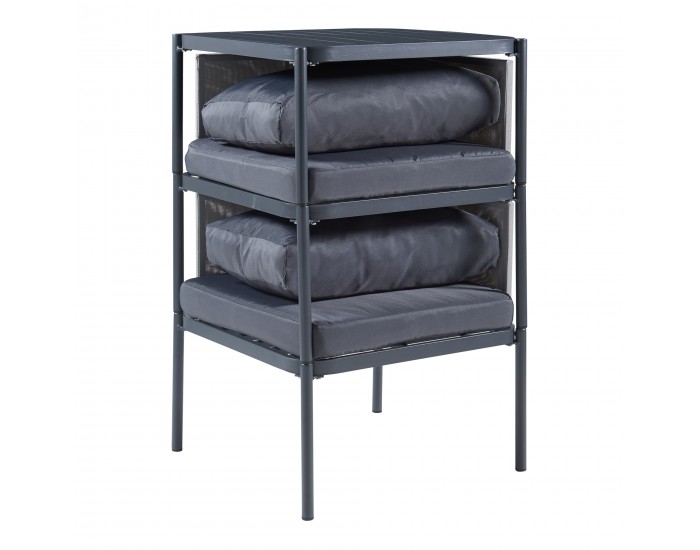 Комплект градински мебели от 3 части Accettura, алуминий, сив []