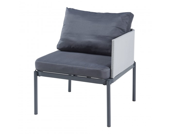 Комплект градински мебели от 3 части Accettura, алуминий, сив []