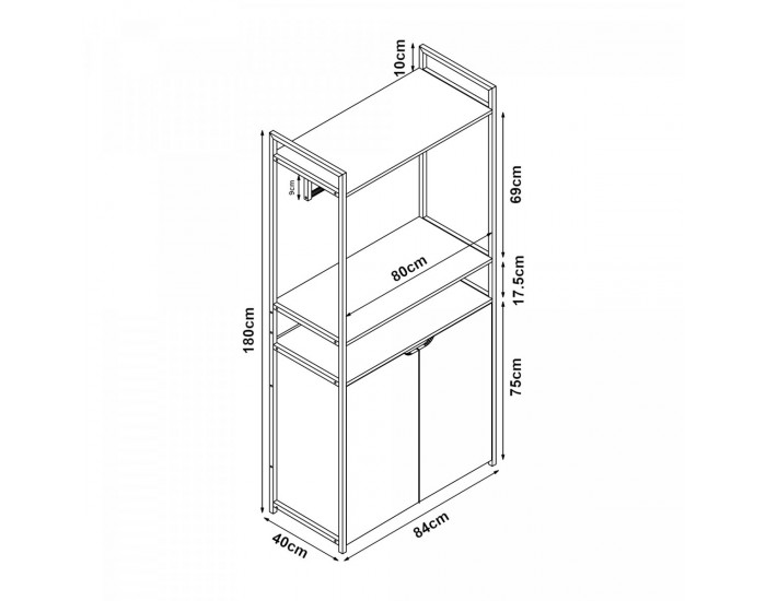 Комплект закачалка от 2 Larem 1 шкаф 2 чекмеджета []