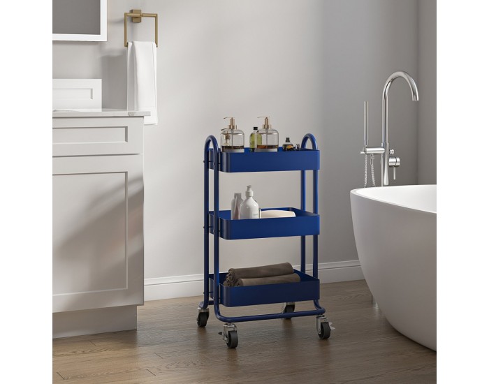 Pyhäntä кухненска количка с 3 нива синя []