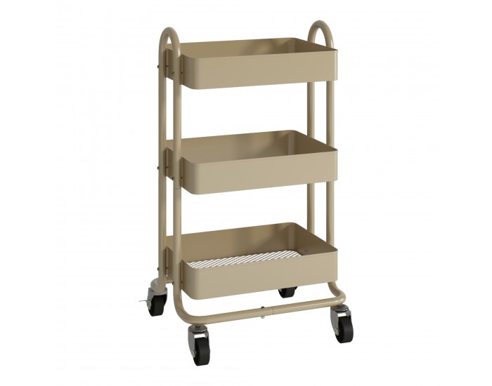 Кухненска количка Pyhäntä с 3 нива, цвят камила []