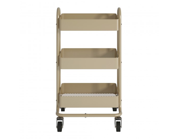 Кухненска количка Pyhäntä с 3 нива, цвят камила []