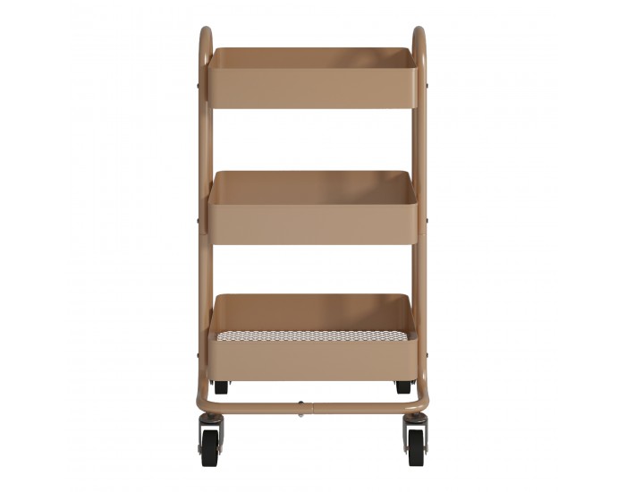 Кухненска количка Pyhäntä с 3 нива, светлокафява []