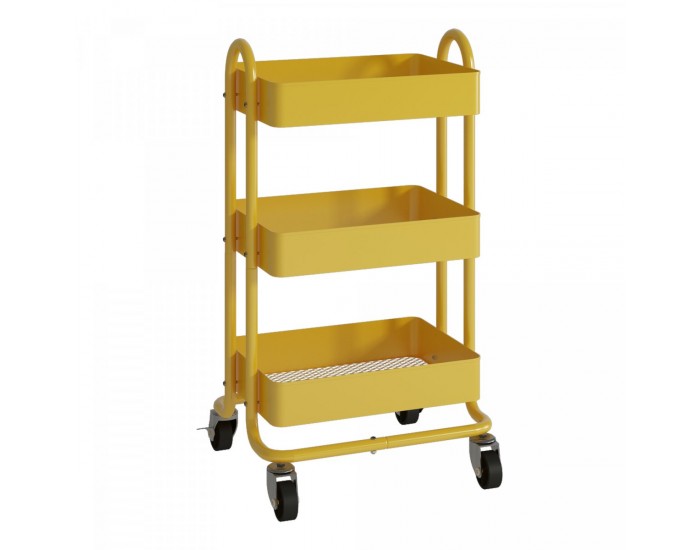 Pyhäntä кухненска количка с 3 нива жълта []