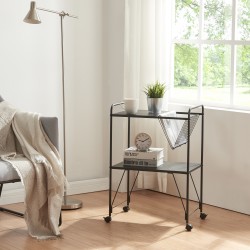 Количка за сервиране Austrheim 73x50x33см черна [] - Кухненски аксесоари