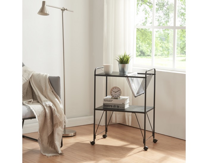 Количка за сервиране Austrheim 73x50x33см черна []