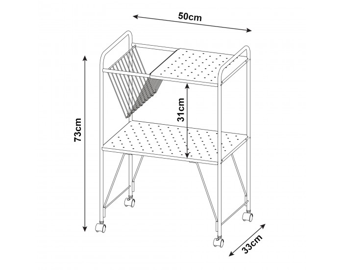 Количка за сервиране Austrheim 73x50x33см черна []