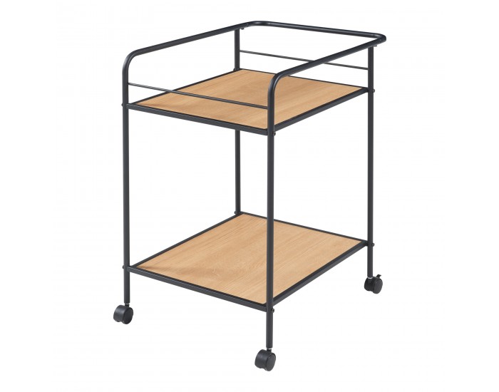 Количка за сервиране Hole черен/вид на дъб []