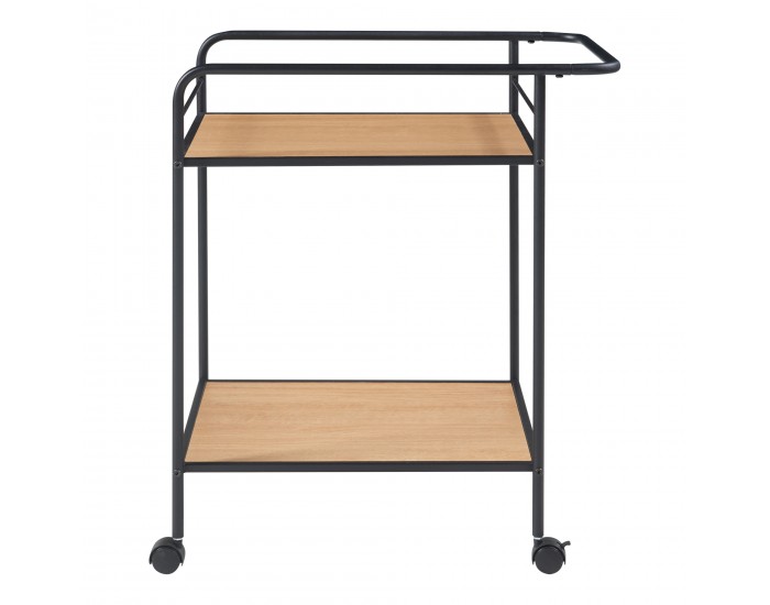 Количка за сервиране Hole черен/вид на дъб []