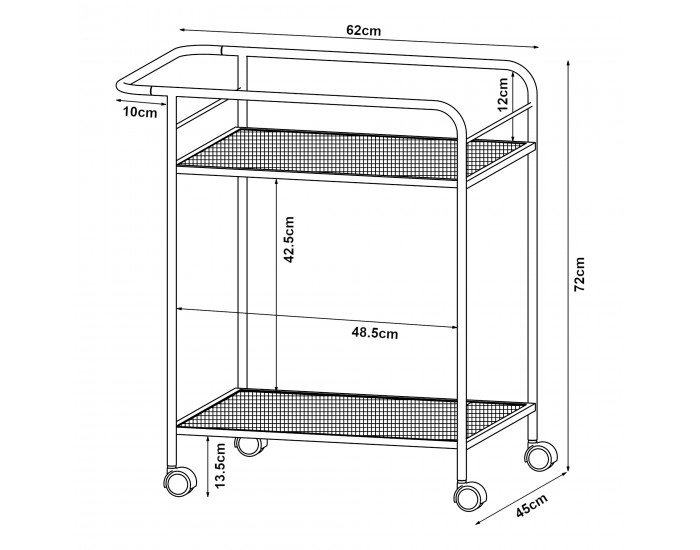Количка за сервиране Hole Black []