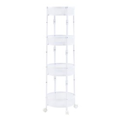 Количка Sørreisa с 4 нива 123xØ37,5 см бяла [] - Кухненски аксесоари