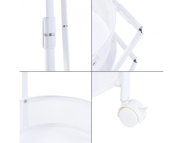 Количка Sørreisa с 4 нива 123xØ37,5 см бяла []