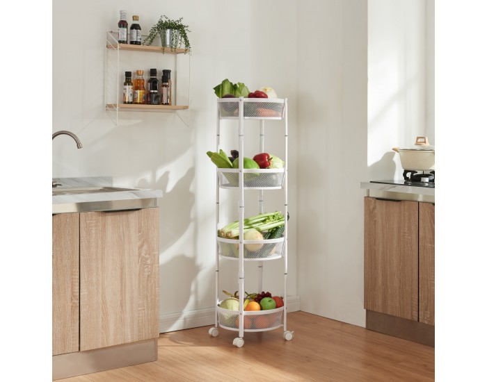 Количка Sørreisa с 4 нива 123xØ37,5 см бяла []