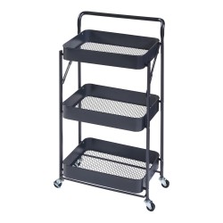 Vörå количка с 3 нива 88x45x30cm черна [] - Кухненски аксесоари