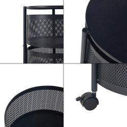 Количка с 5 нива 89.5xØ33cm Черна [] - Кухненски аксесоари