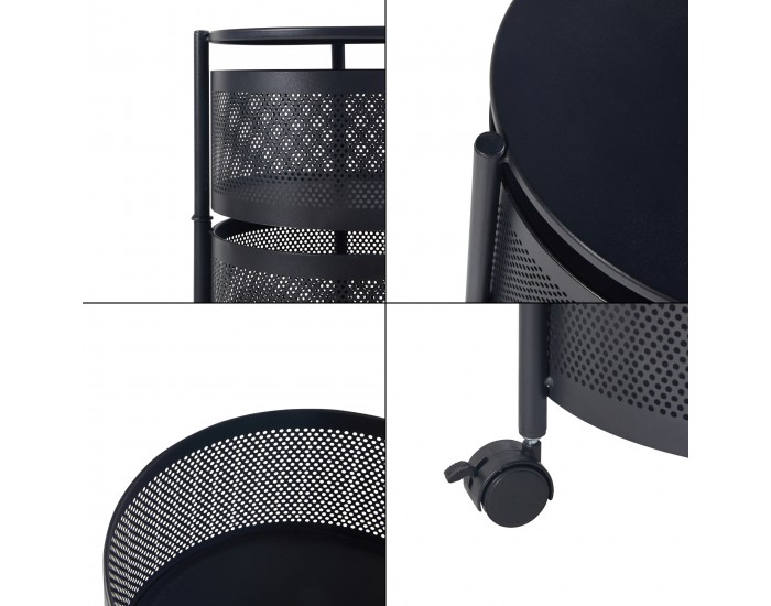 Количка с 5 нива 89.5xØ33cm Черна []