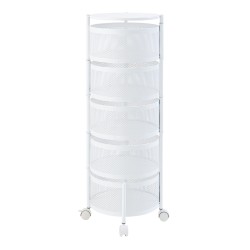 Количка с 5 нива 89.5xØ33cm бяла [] - Кухненски аксесоари