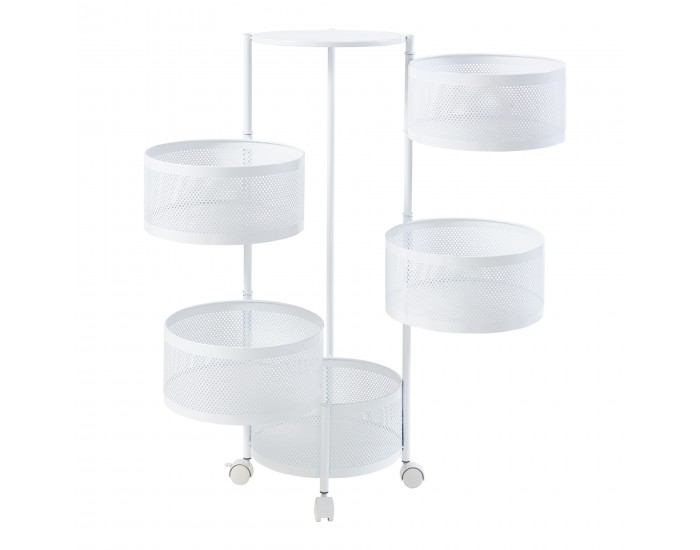 Количка с 5 нива 89.5xØ33cm бяла []