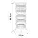 Количка с 5 нива 89.5xØ33cm бяла []