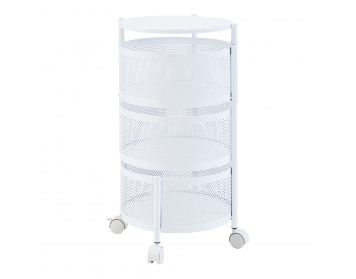 Количка с 3 нива 59,5xØ33см бяла []