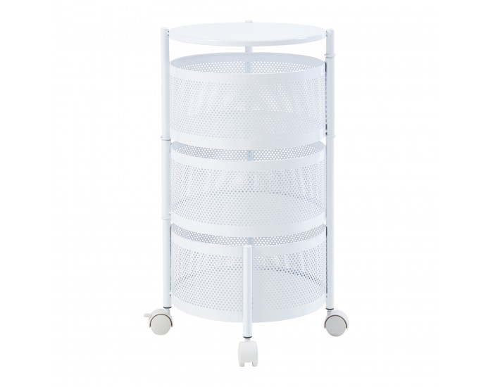 Количка с 3 нива 59,5xØ33см бяла []