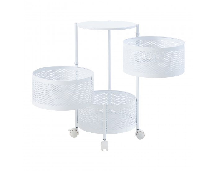 Количка с 3 нива 59,5xØ33см бяла []