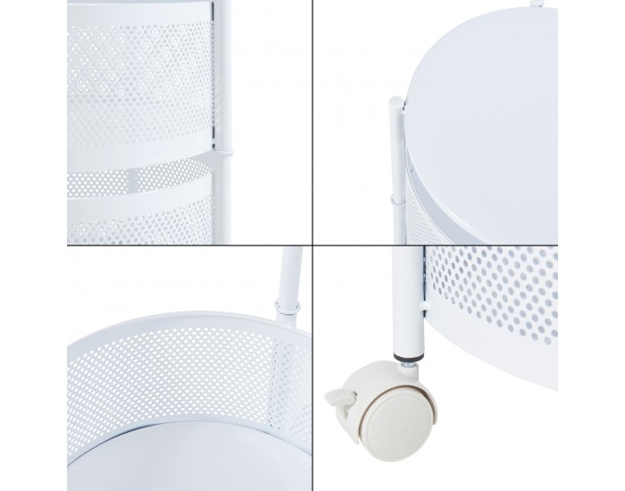 Количка с 3 нива 59,5xØ33см бяла []