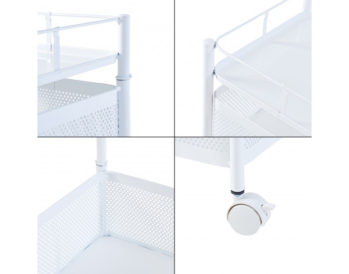 Sunndal количка с 5 нива 94.5x27x27cm бяла []