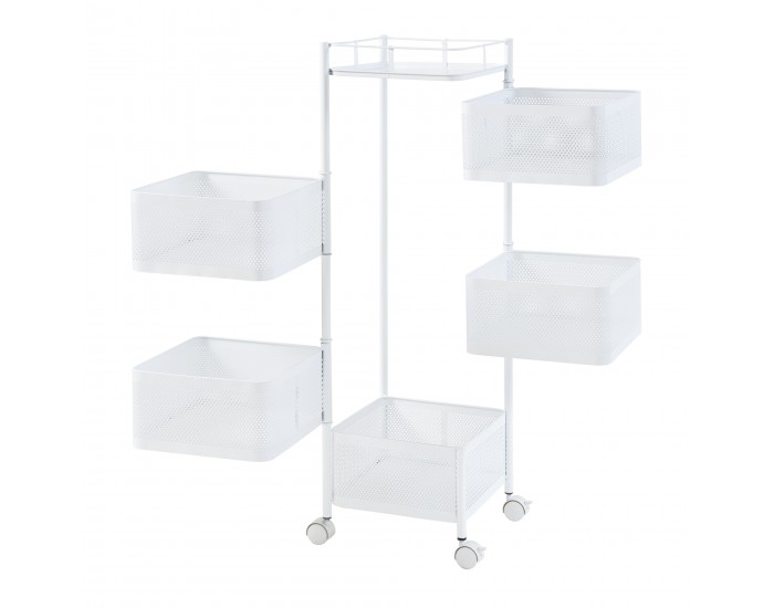 Sunndal количка с 5 нива 94.5x27x27cm бяла []