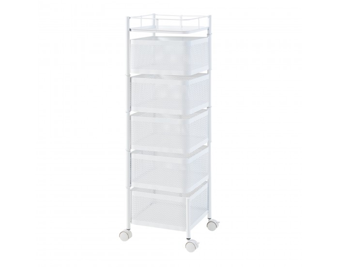 Sunndal количка с 5 нива 94.5x27x27cm бяла []