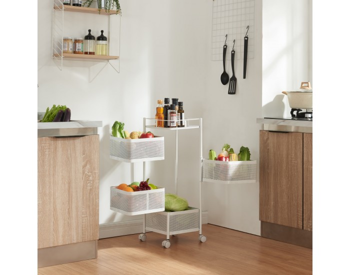 Sunndal количка с 4 нива 79.5x27x27cm бяла []