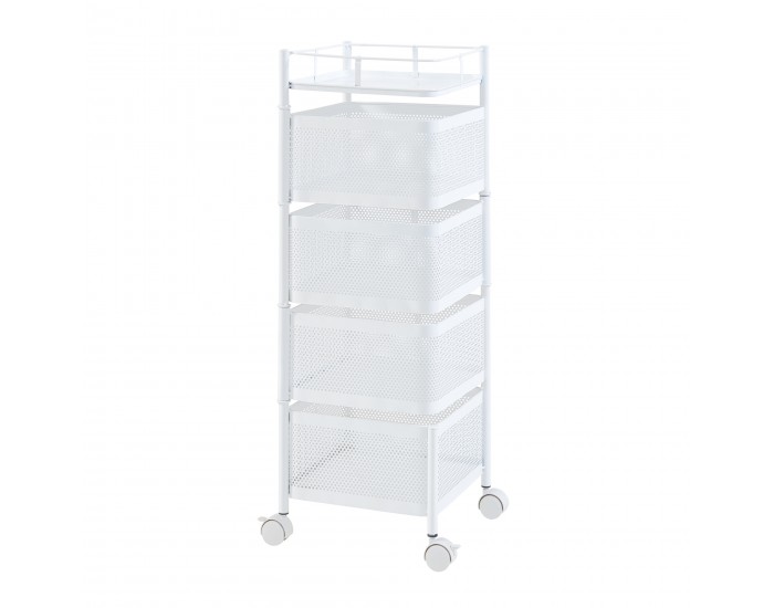 Sunndal количка с 4 нива 79.5x27x27cm бяла []