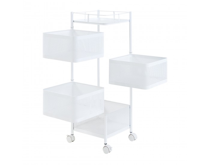 Sunndal количка с 4 нива 79.5x27x27cm бяла []