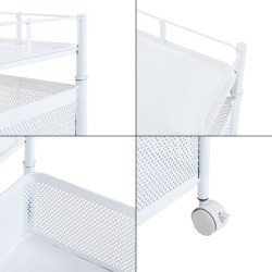 Sunndal количка с 3 нива 64,5x27x27см бяла [] - Кухненски аксесоари