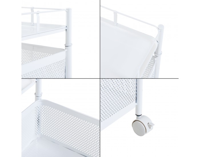 Sunndal количка с 3 нива 64,5x27x27см бяла []