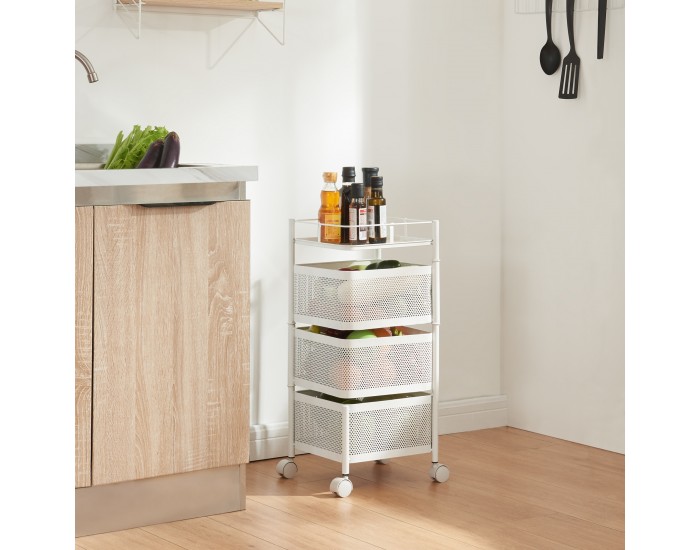 Sunndal количка с 3 нива 64,5x27x27см бяла []