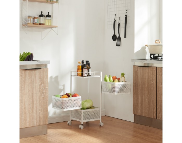 Sunndal количка с 3 нива 64,5x27x27см бяла []