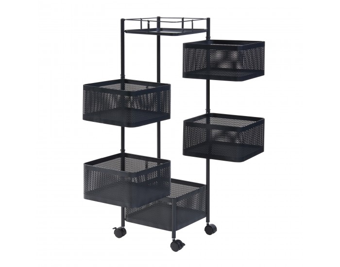 Sunndal количка с 5 нива 94.5x27x27cm черна []