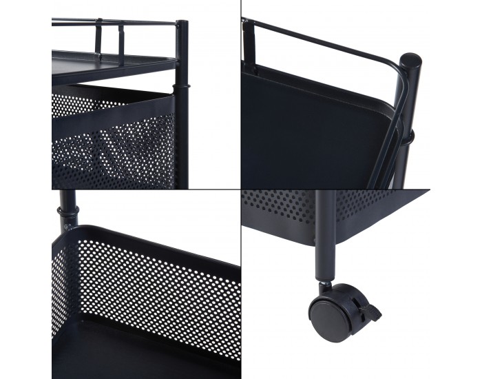 Sunndal количка с 5 нива 94.5x27x27cm черна []