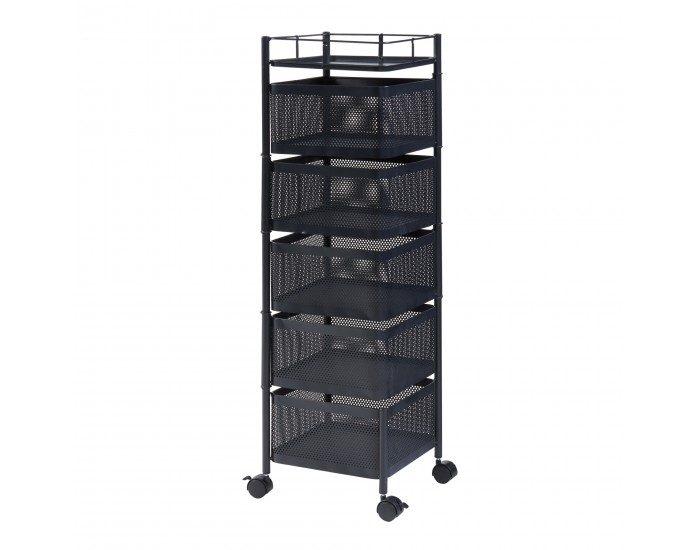 Sunndal количка с 5 нива 94.5x27x27cm черна []